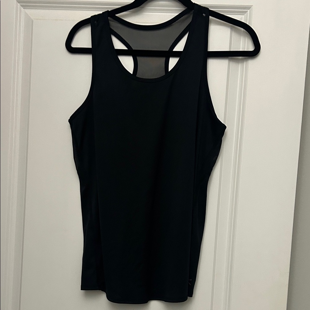 Danskin Black Mesh Back Tank Top